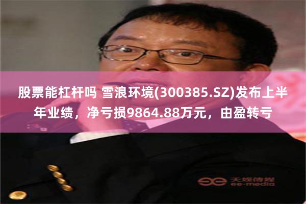 股票能杠杆吗 雪浪环境(300385.SZ)发布上半年业绩，净亏损9864.88万元，由盈转亏