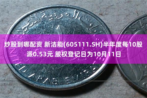 炒股到哪配资 新洁能(605111.SH)半年度每10股派0.53元 股权登记日为10月11日