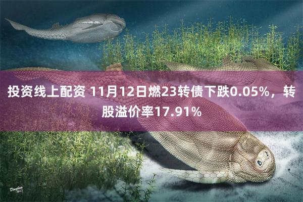 投资线上配资 11月12日燃23转债下跌0.05%，转股溢价率17.91%