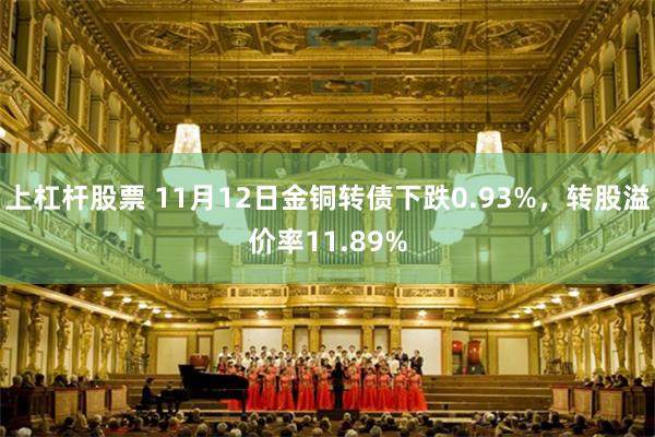 上杠杆股票 11月12日金铜转债下跌0.93%，转股溢价率11.89%