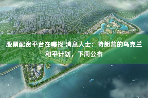 股票配资平台在哪找 消息人士：特朗普的乌克兰和平计划，下周公布