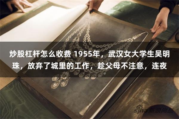 炒股杠杆怎么收费 1955年，武汉女大学生吴明珠，放弃了城里的工作，趁父母不注意，连夜