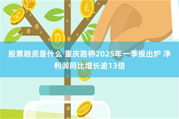 股票融资是什么 重庆路桥2025年一季报出炉 净利润同比增长