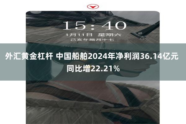 外汇黄金杠杆 中国船舶2024年净利润36.14亿元 同比增
