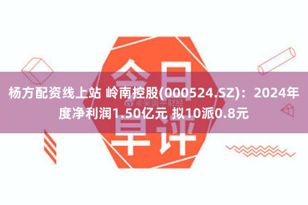 杨方配资线上站 岭南控股(000524.SZ)：2024年度