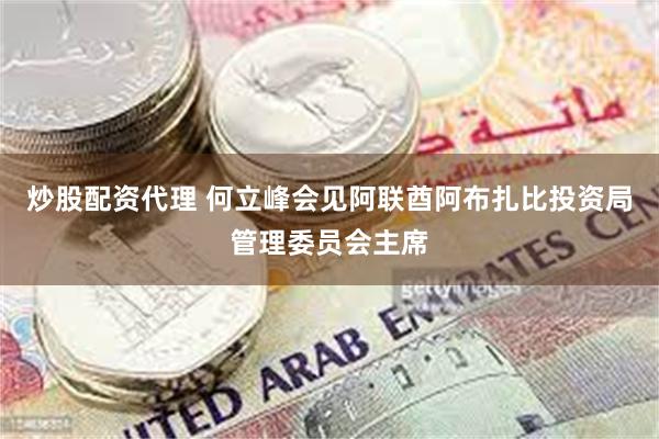 炒股配资代理 何立峰会见阿联酋阿布扎比投资局管理委员会主席